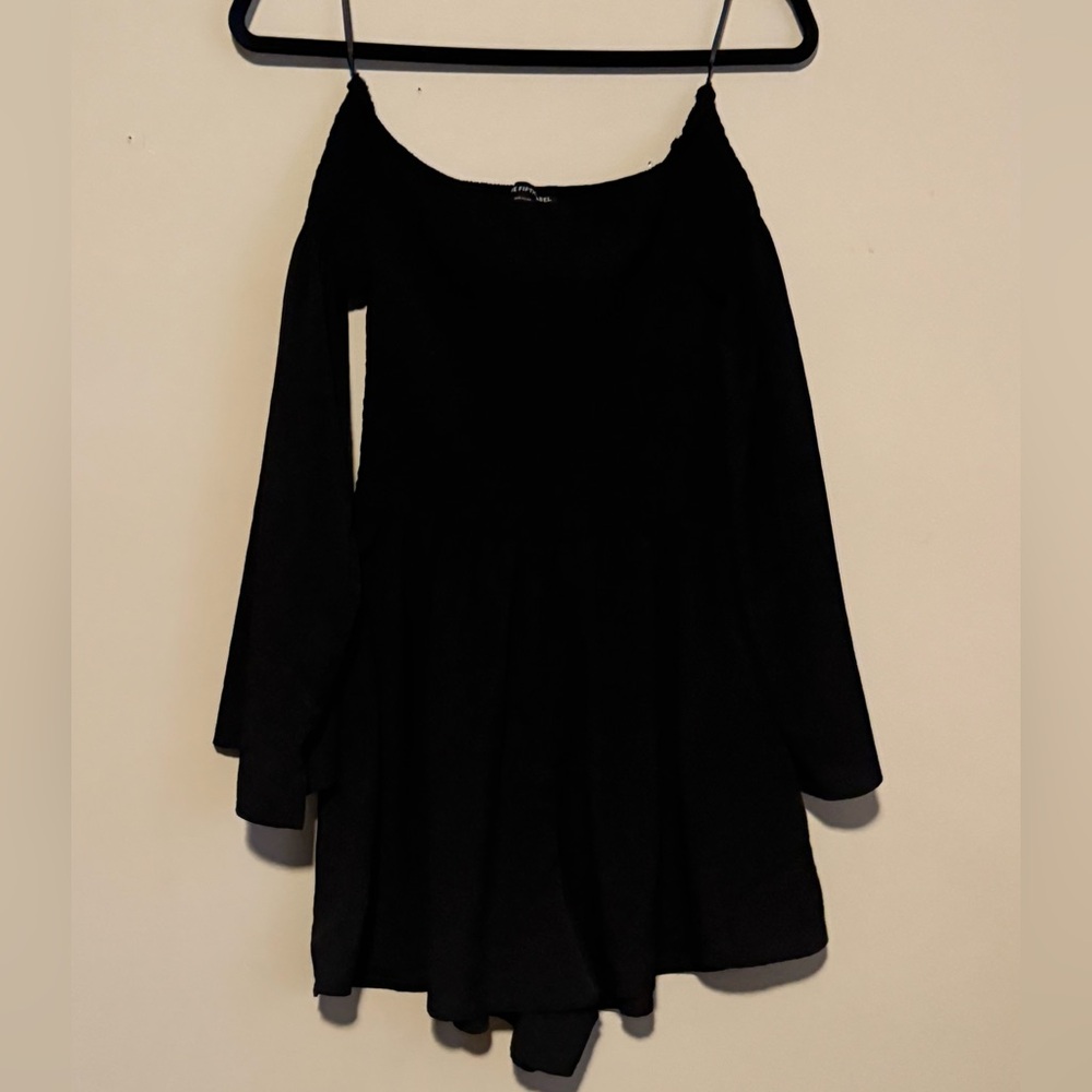 GUC The Fifth Label Black Off the Shoulder Long Sleeve Romper